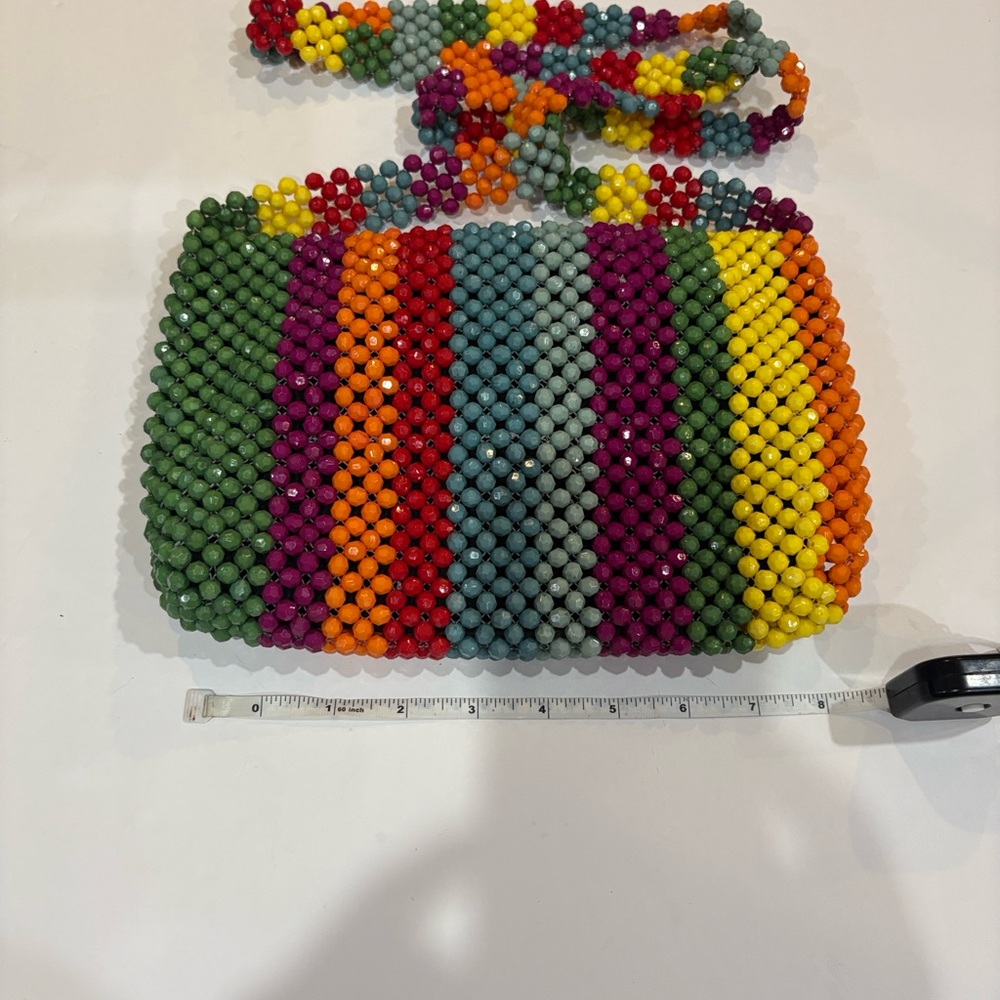 Cynthia Rowley Colorful Beaded Shoulder Bag Boho Festival Statement Purse. - Picture 6 of 6